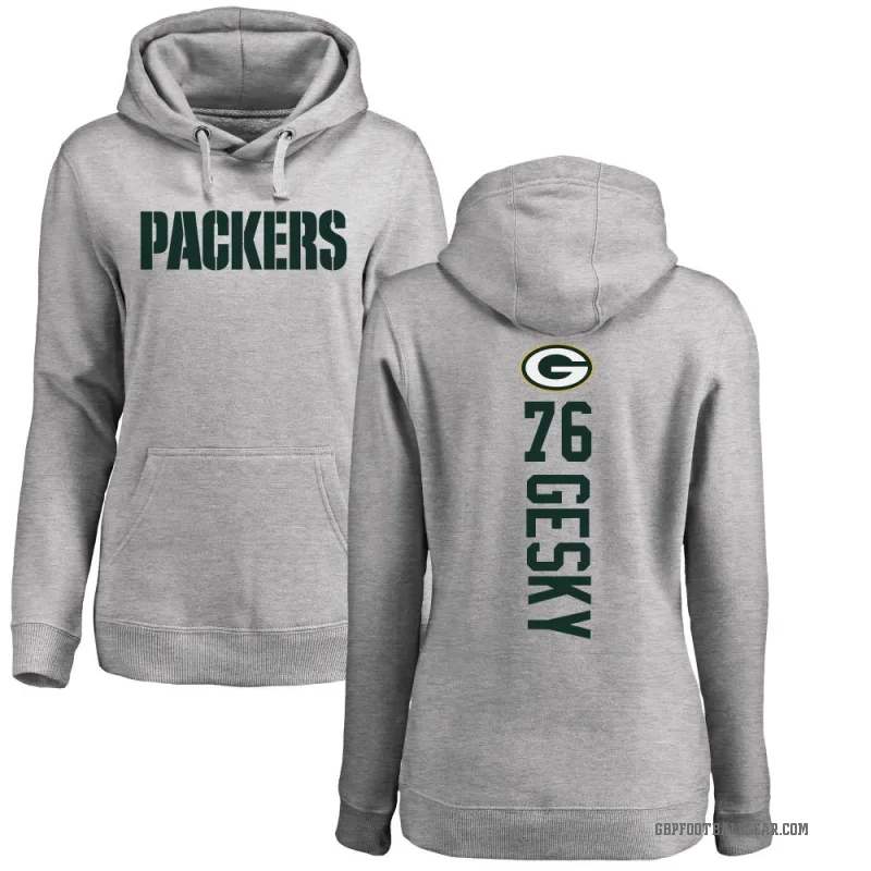Josh Gesky Women's Green Bay Packers Pro Line Ash Backer Pullover Hoodie