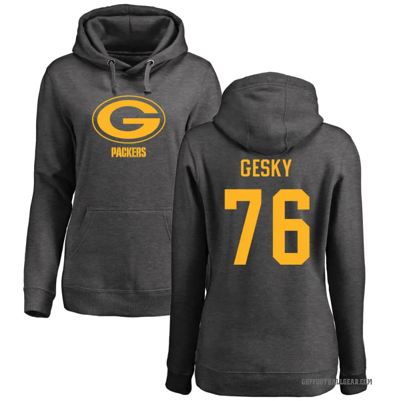 Josh Gesky Women's Green Bay Packers Pro Line by Branded Ash One Color Pullover Hoodie