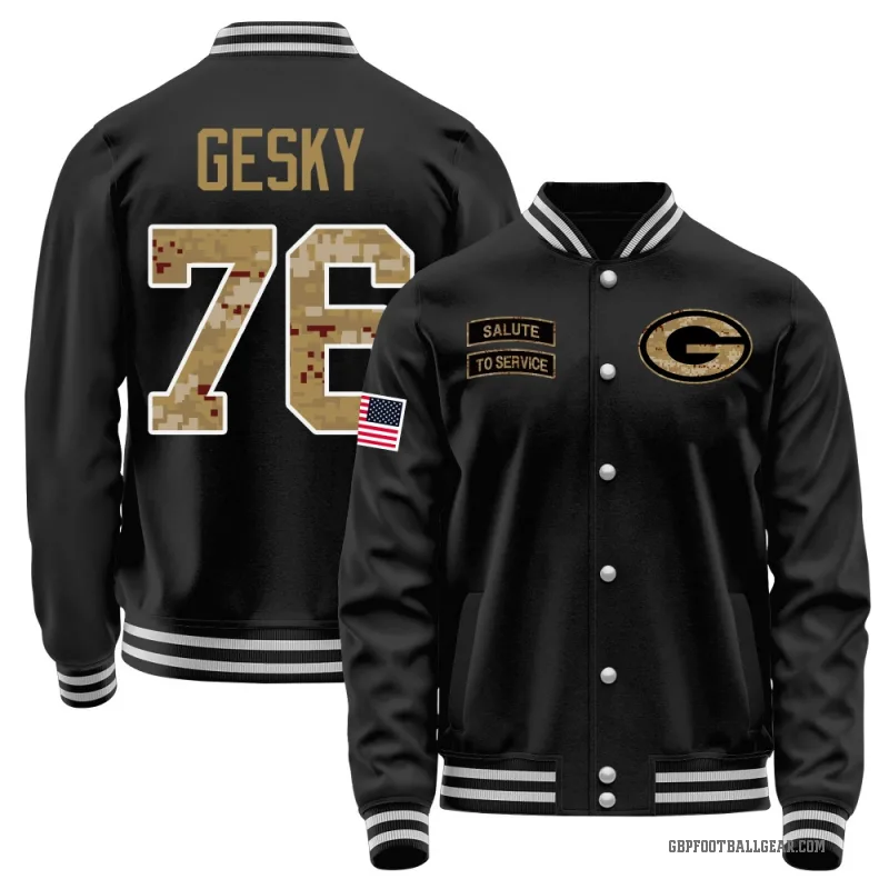 Josh Gesky Youth Black Green Bay Packers Salute to Service Sideline Performance Jacket