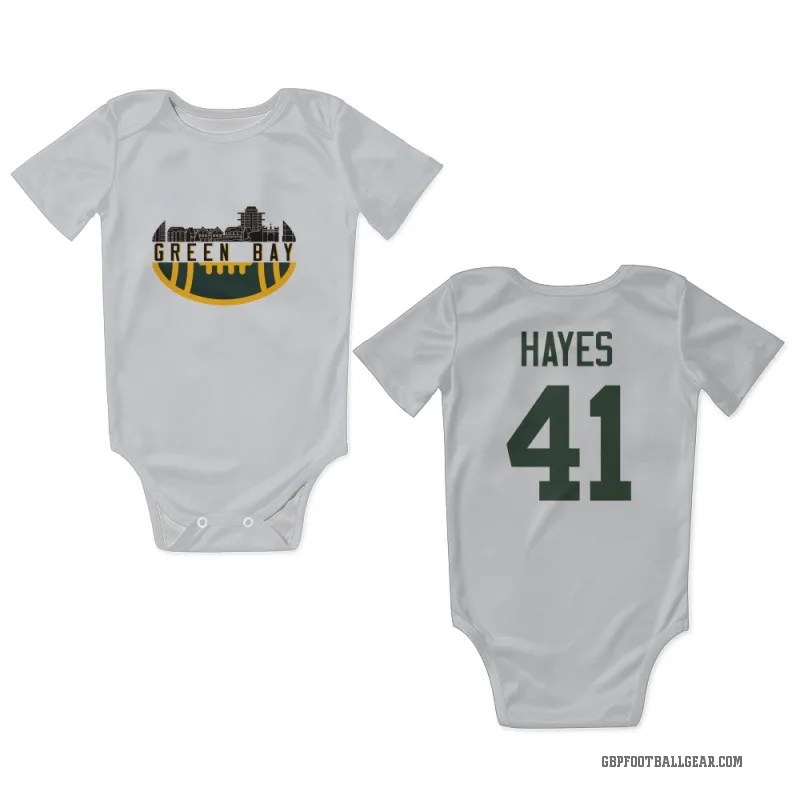 Kaleb Hayes  White Green Bay Packers  Newborn & Infant Bodysuit
