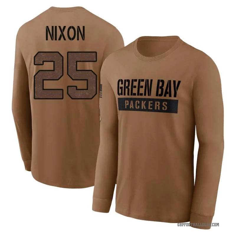 Keisean Nixon Men's Brown Green Bay Packers 2023 Salute To Service Long Sleeve T-Shirt
