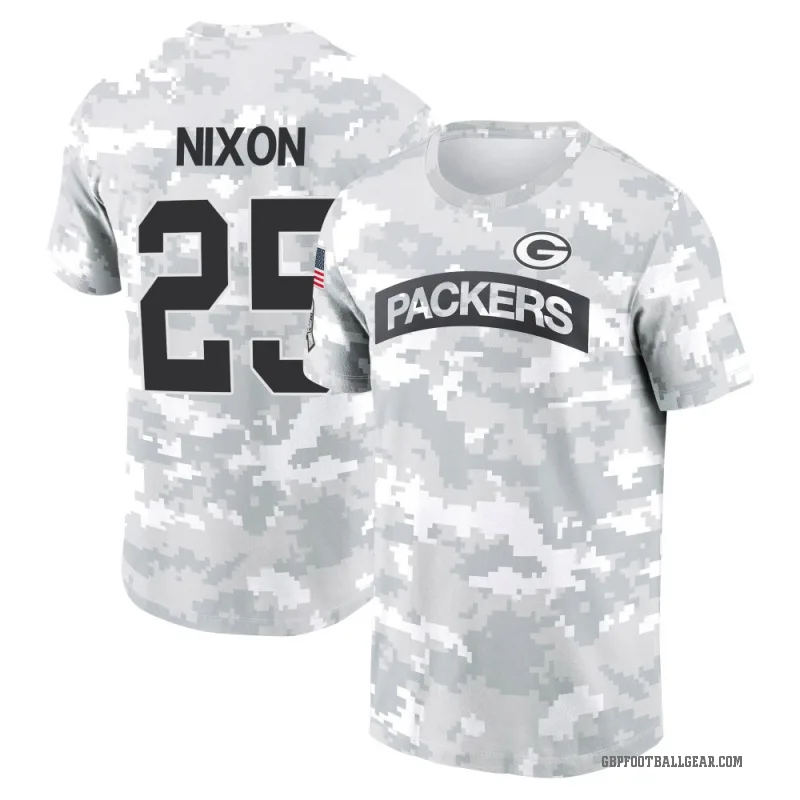 Keisean Nixon Men's Camo Green Bay Packers Arctic 2024 Salute to Service Performance T-Shirt