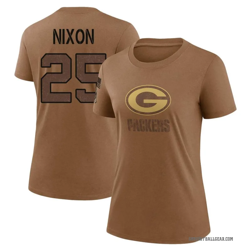 Keisean Nixon Women's Brown Green Bay Packers 2023 Salute To Service Performance T-Shirt