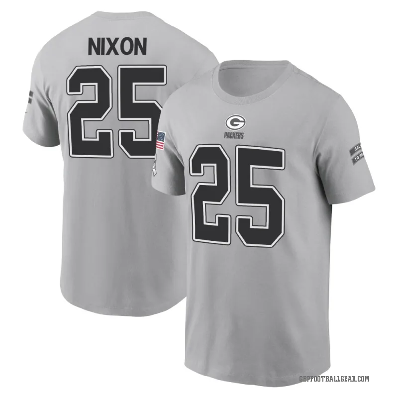 Keisean Nixon Youth Gray Green Bay Packers 2024 Salute to Service T-Shirt