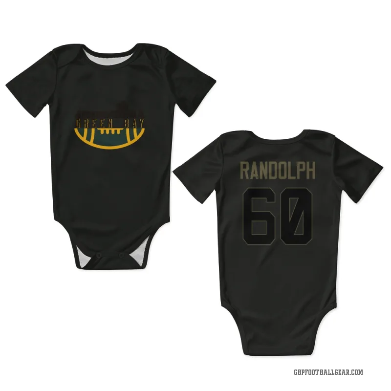 Keith Randolph  Black Green Bay Packers  Service Newborn & Infant Bodysuit