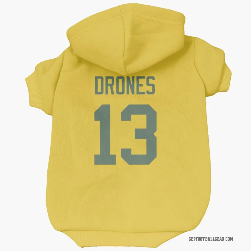 Kyron Drones  Gold Green Bay Packers  Cat & Dog Pet Hoodie