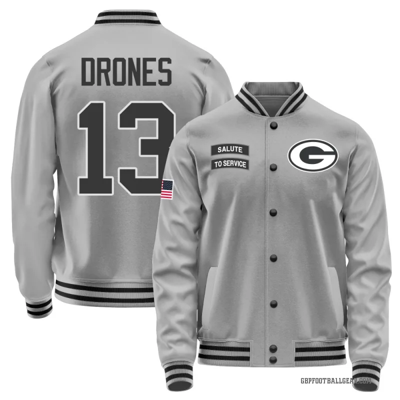 Kyron Drones Men's Gray Green Bay Packers Salute to Service Performance Jacket