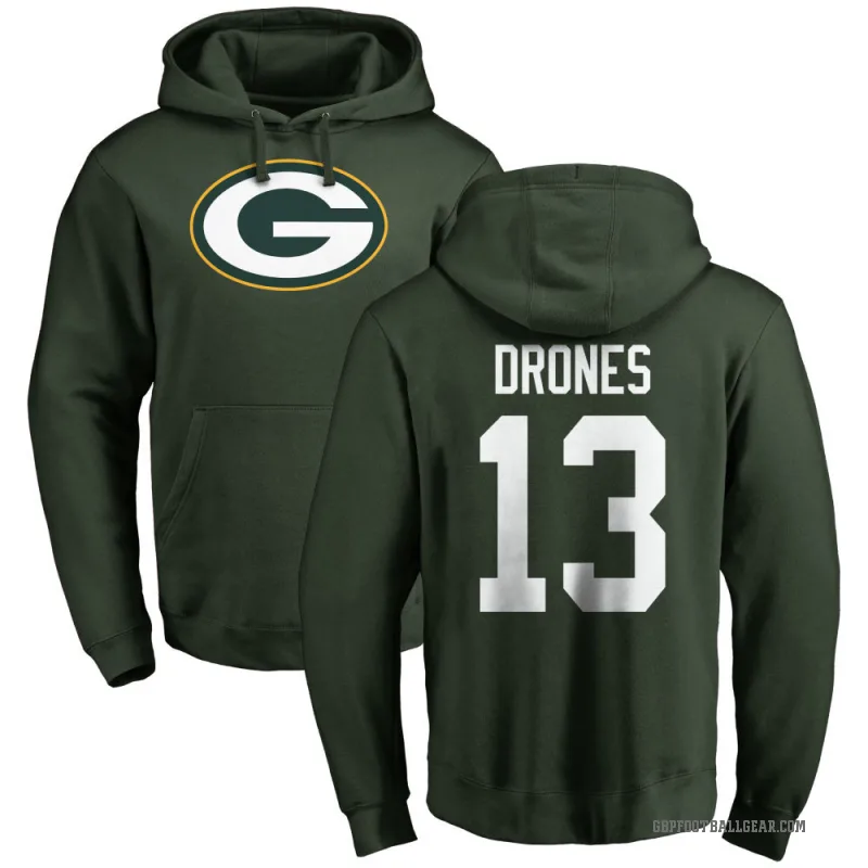 Kyron Drones Men's Green Green Bay Packers Pro Line Logo Pullover Hoodie