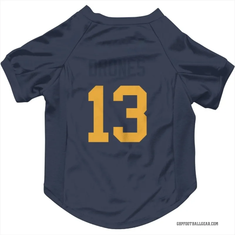 Kyron Drones  Navy Green Bay Packers  Cat & Dog Pet Jersey