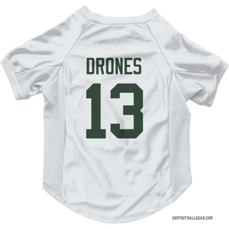 Kyron Drones  White Green Bay Packers  Cat & Dog Pet Jersey