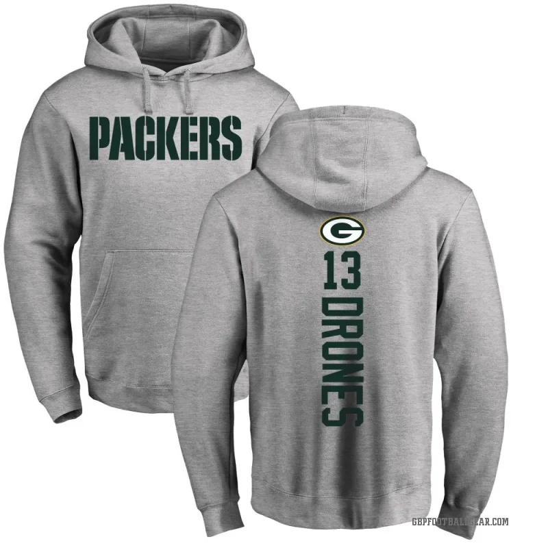 Kyron Drones Youth Green Bay Packers Pro Line Ash Backer Pullover Hoodie