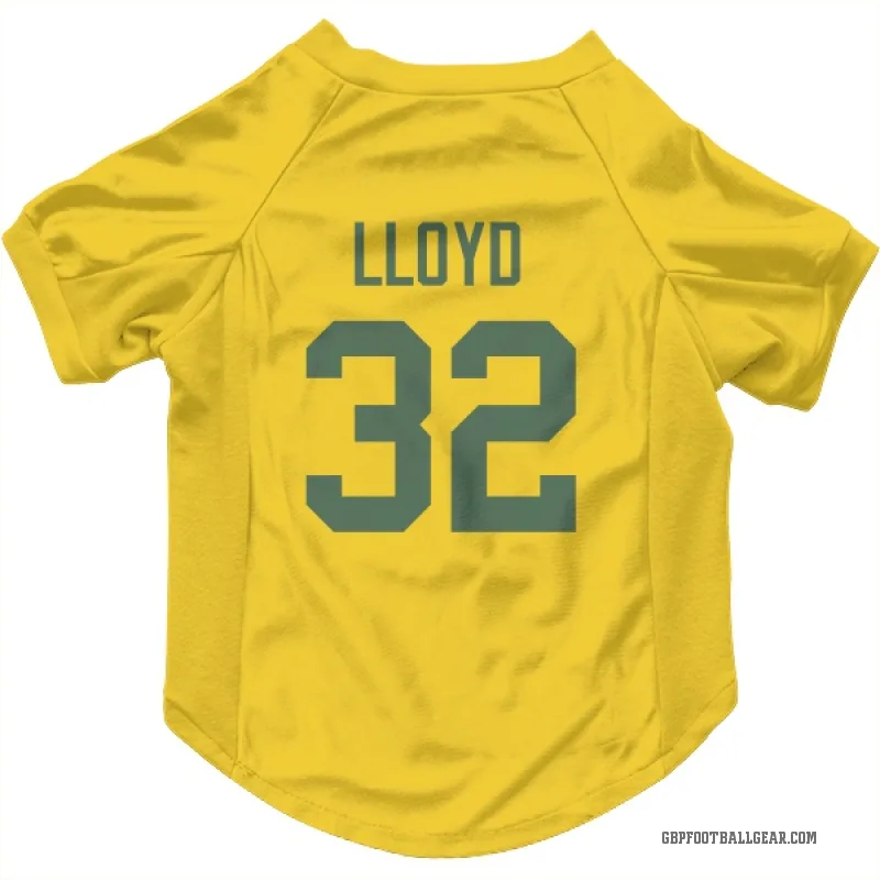 MarShawn Lloyd  Gold Green Bay Packers  Cat & Dog Pet Jersey