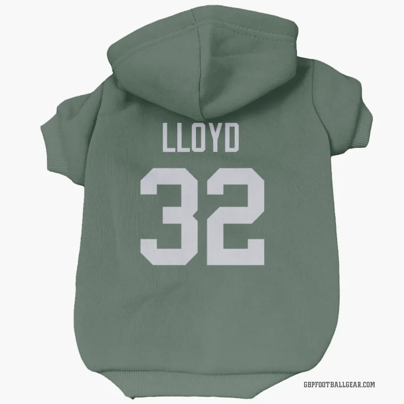 MarShawn Lloyd  Green Green Bay Packers  Cat & Dog Pet Hoodie
