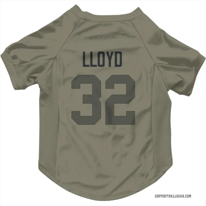 MarShawn Lloyd  Olive Green Bay Packers  Cat & Dog Pet Jersey