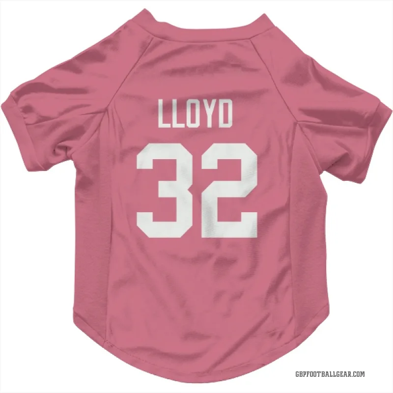 MarShawn Lloyd  Pink Green Bay Packers  Cat & Dog Pet Jersey