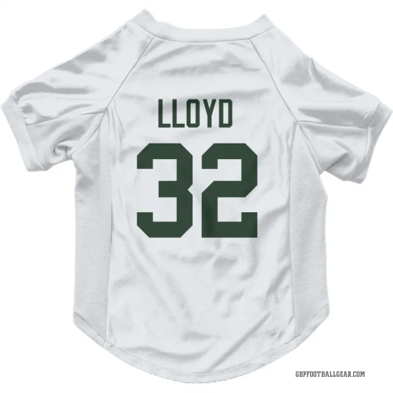 MarShawn Lloyd  White Green Bay Packers  Cat & Dog Pet Jersey