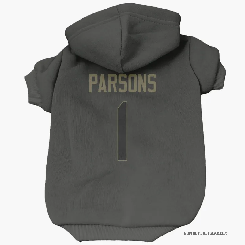 Micah Parsons  Black Green Bay Packers  Service Cat & Dog Pet Hoodie
