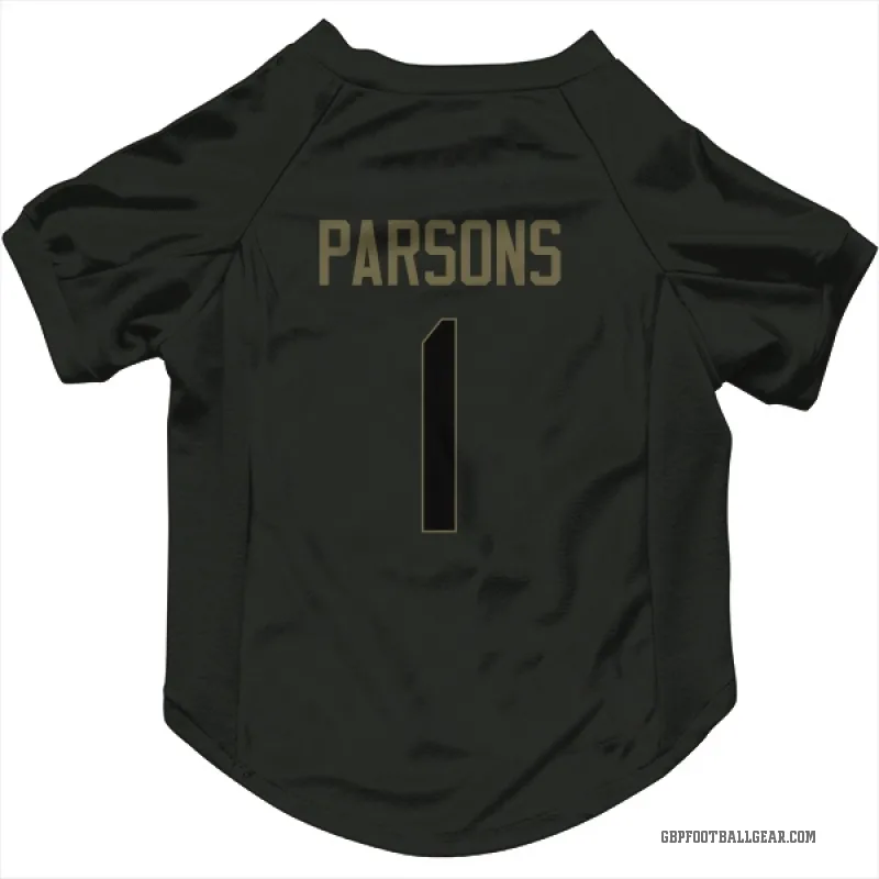 Micah Parsons  Black Green Bay Packers  Service Cat & Dog Pet Jersey