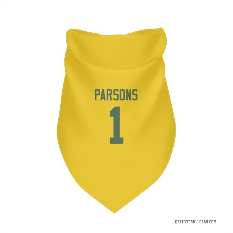 Micah Parsons  Gold Green Bay Packers  Cat & Dog Pet Bandana