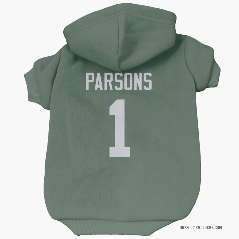 Micah Parsons  Green Green Bay Packers  Cat & Dog Pet Hoodie