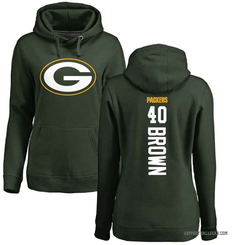 Omar Brown Women's Green Green Bay Packers Pro Line Backer Pullover Hoodie