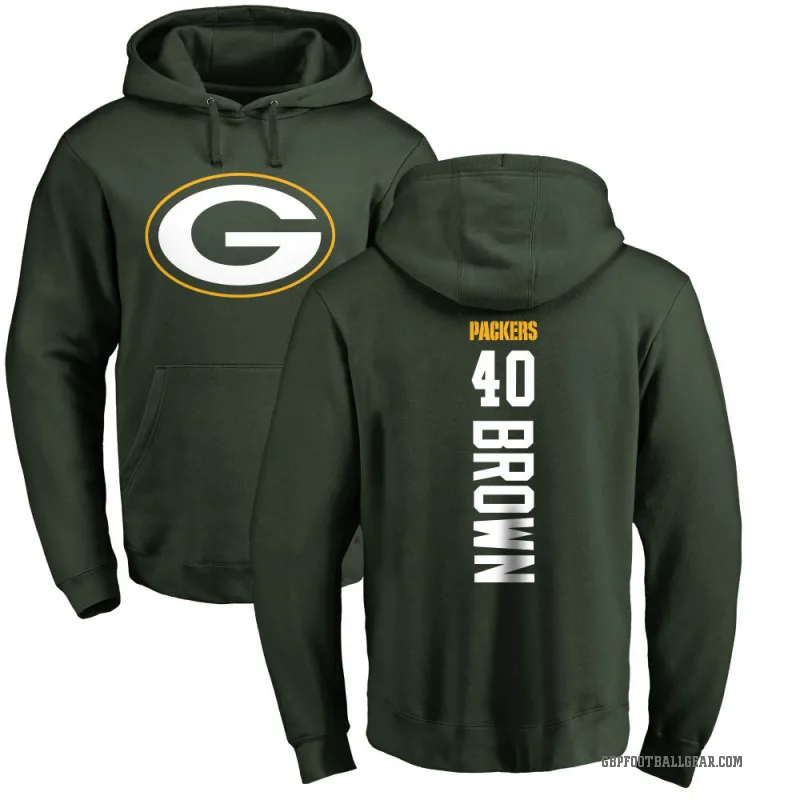 Omar Brown Youth Green Green Bay Packers Pro Line Backer Pullover Hoodie