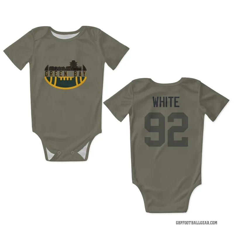 Reggie White  Olive Green Bay Packers  Newborn & Infant Bodysuit