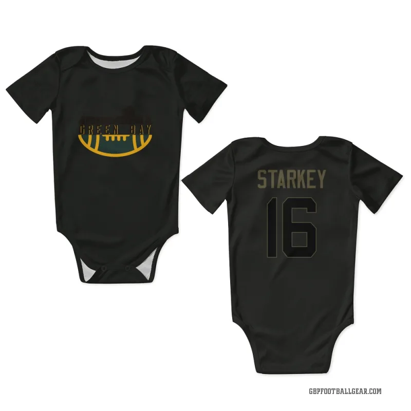 Rory Starkey  Black Green Bay Packers  Service Newborn & Infant Bodysuit