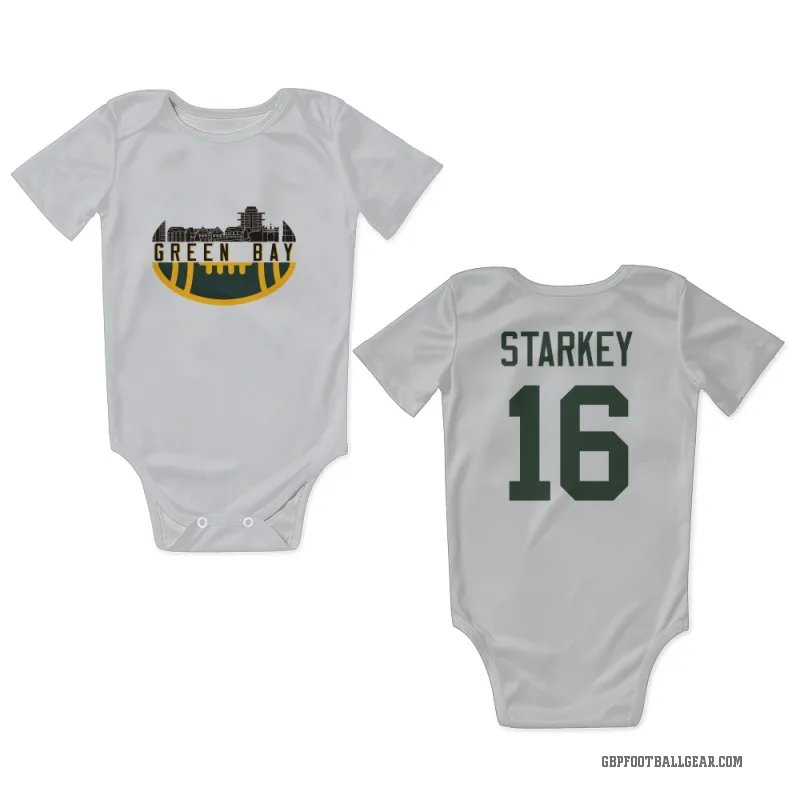 Rory Starkey  White Green Bay Packers  Newborn & Infant Bodysuit