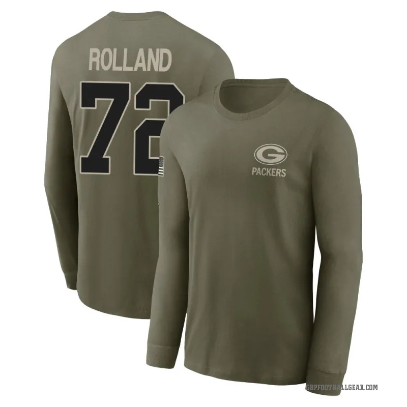Spencer Rolland Men's Olive Green Bay Packers 2025 Salute to Service Sideline Long Sleeve T-Shirt