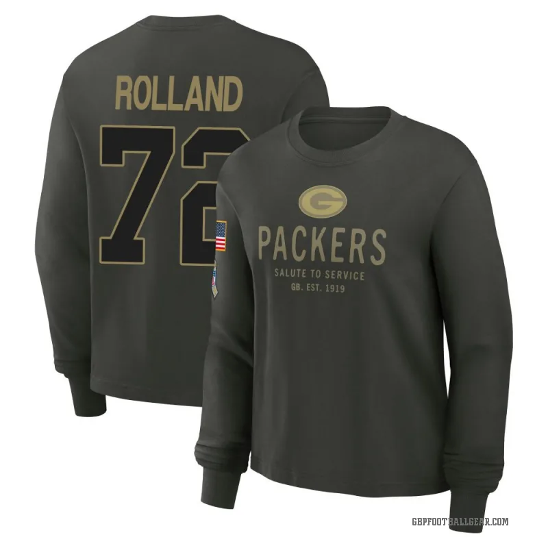 Spencer Rolland Women's Green Green Bay Packers Dark/ 2025 Salute to Service Sideline Long Sleeve T-Shirt