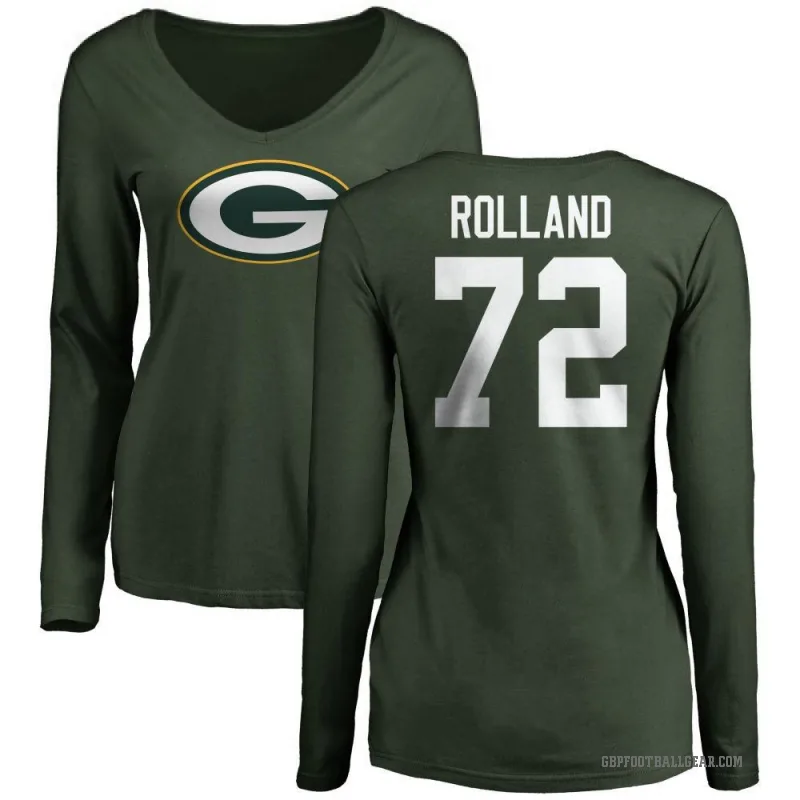 Spencer Rolland Women's Green Green Bay Packers Logo Slim Fit Long Sleeve T-Shirt -