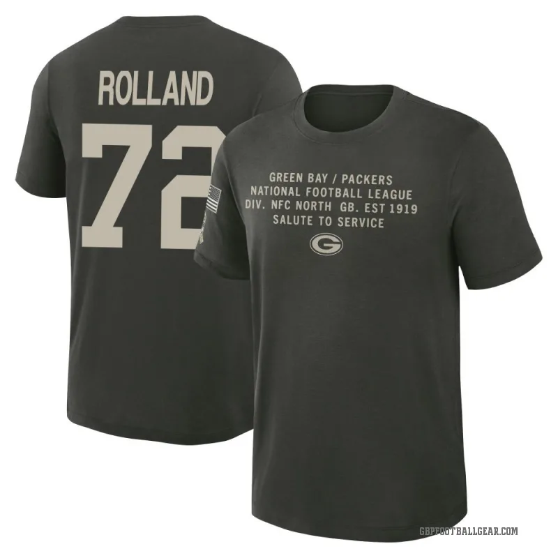 Spencer Rolland Youth Green Green Bay Packers Forest/ 2025 Salute to Service Sideline Slub T-Shirt