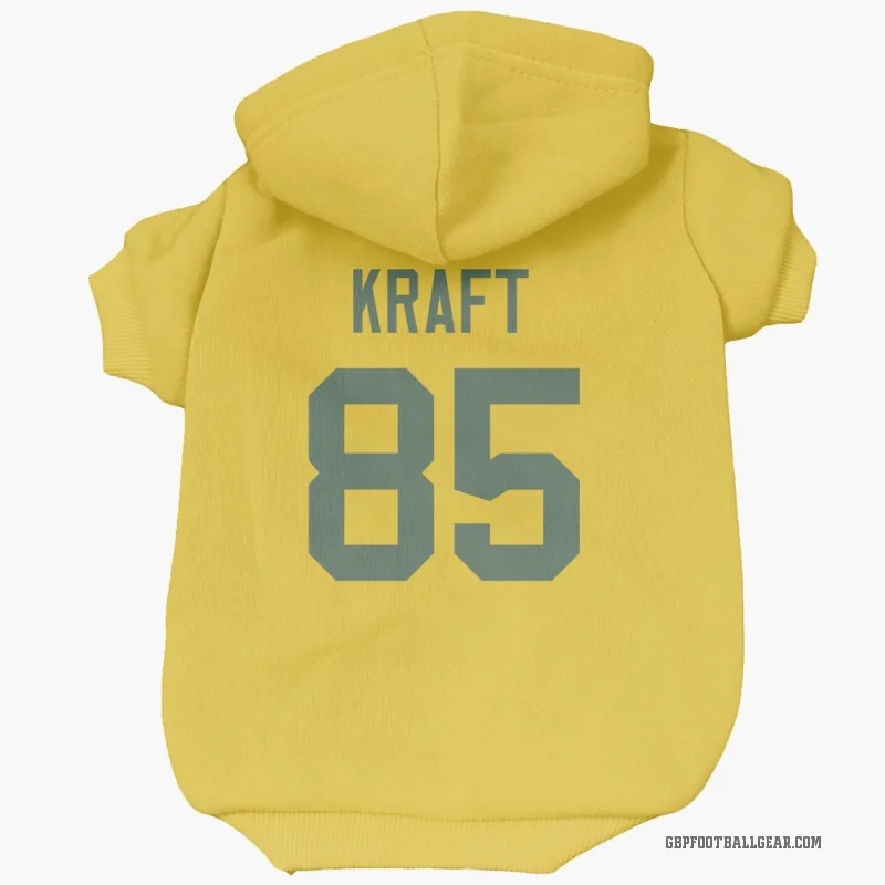 Tucker Kraft  Gold Green Bay Packers  Cat & Dog Pet Hoodie