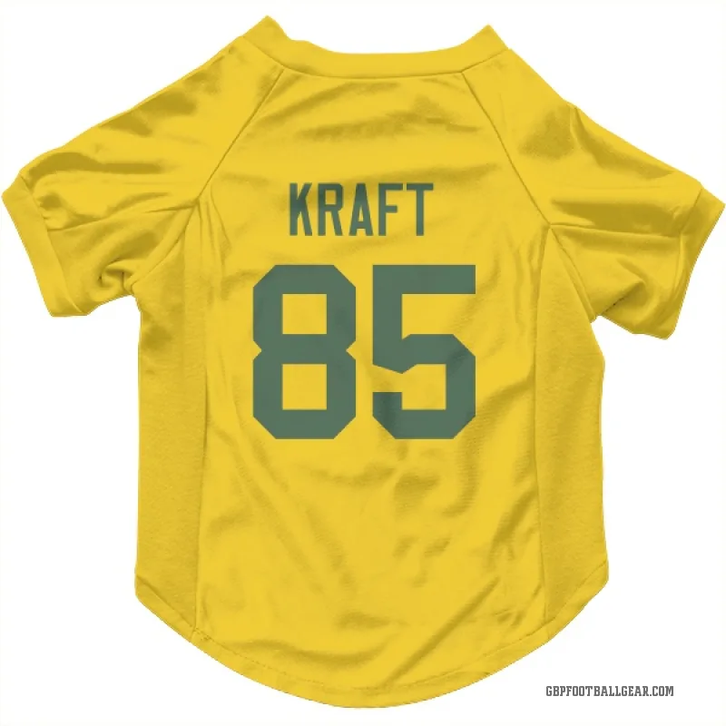 Tucker Kraft  Gold Green Bay Packers  Cat & Dog Pet Jersey