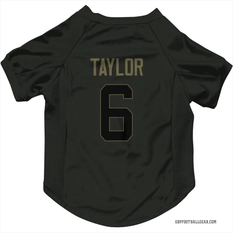 Tyrod Taylor Black Green Bay Packers Service Cat & Dog Pet Jersey