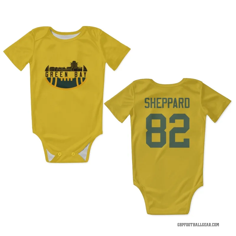 Will Sheppard  Gold Green Bay Packers  Newborn & Infant Bodysuit