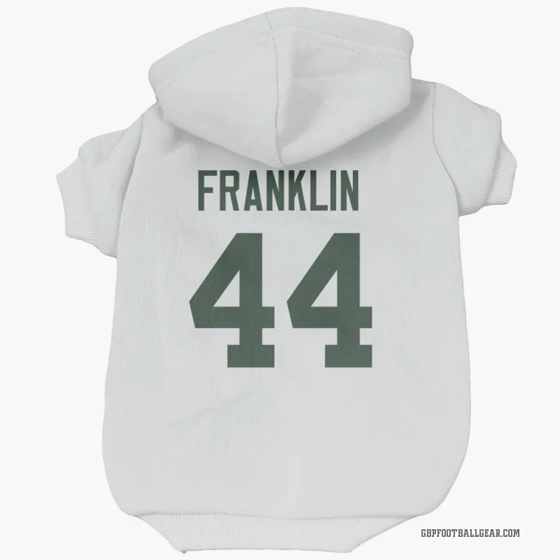 Zaire Franklin  White Green Bay Packers  Cat & Dog Pet Hoodie